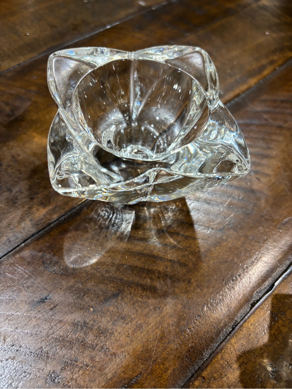 Clear Glass Star-Shaped Votive Candle Holder